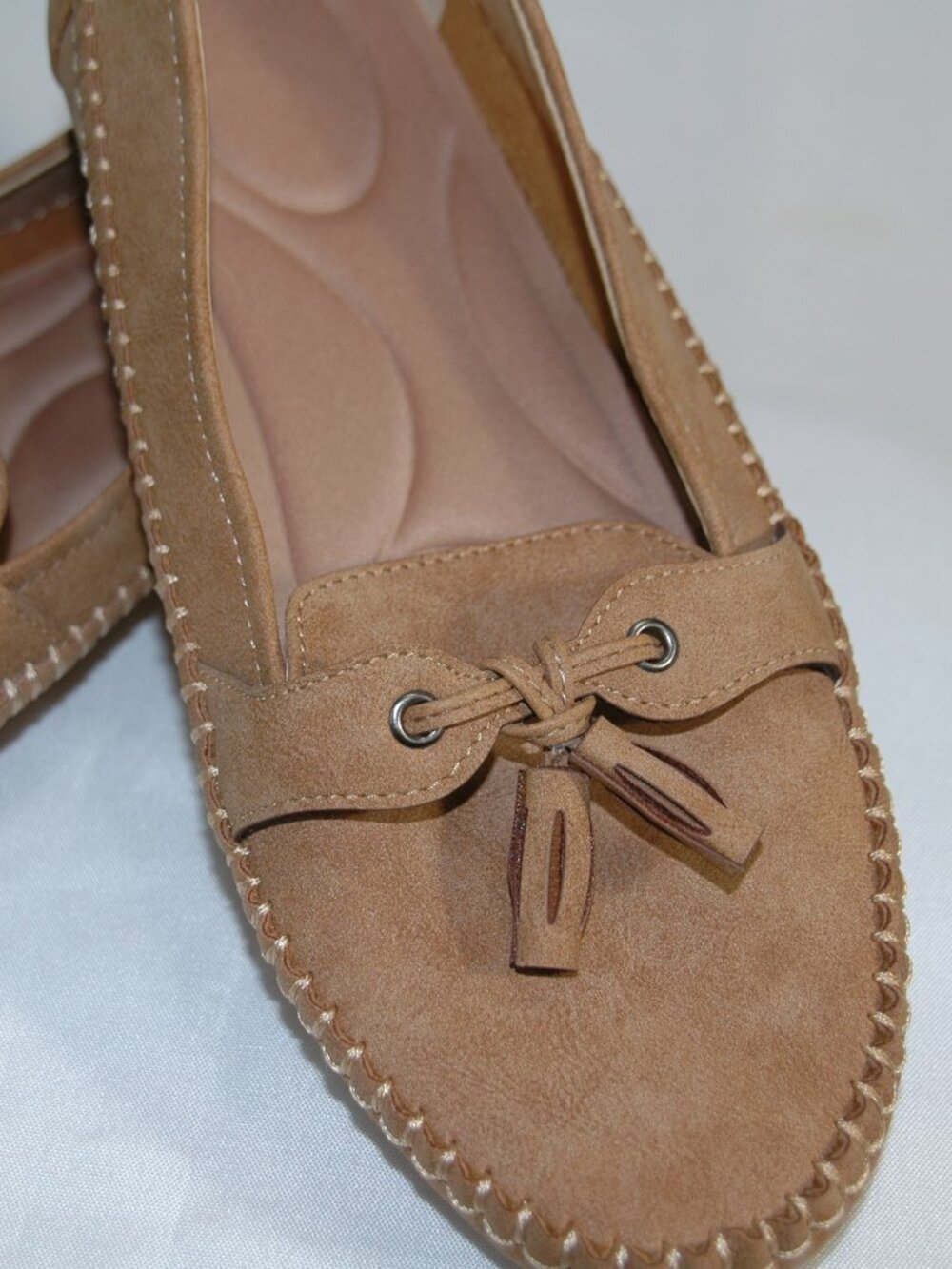 Tan Suede Loafers with Tassel Detail - Picture 2 of 7